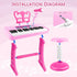 Amy&Benton 37 Keys Piano Toy for Girls 3-7, Birthday Gift with Stood, Pink Music Keyboard