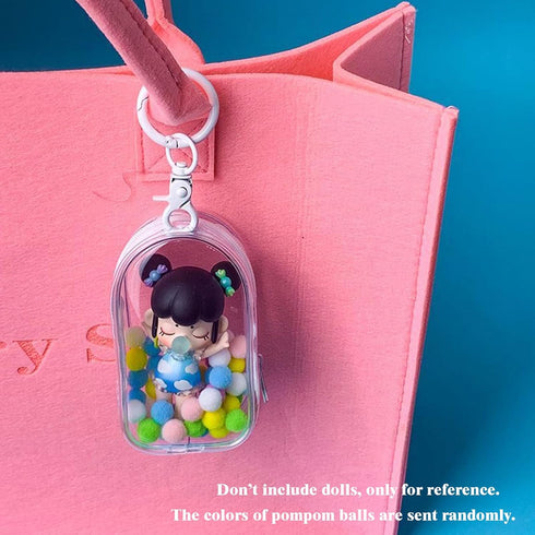 Clear Doll Display Bag - Keychain Portable Hanging Figure Storage, Dustproof Collectibles Display Case