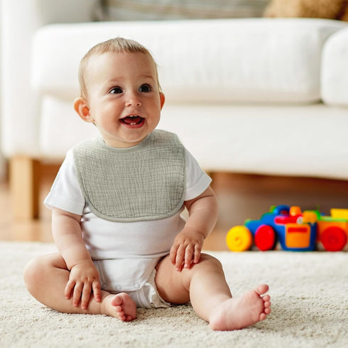 Muslin Baby Bibs – Soft Cotton Drool Bibs for Unisex Boys and Girls, Ideal for Teething and Drooling