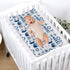 Nautical Life Changing Pad Cover, Navy White Lighthouse, 32"x16" Soft Stretch Diaper Change Table Cover