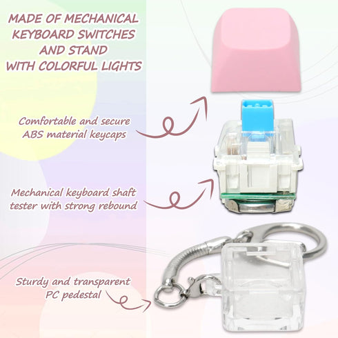 COZYMATE 1P) Keyboard Fidget Toys for Adults Keyboard Clicker with LED Light Keychain Fidget Sensory Fun Toys