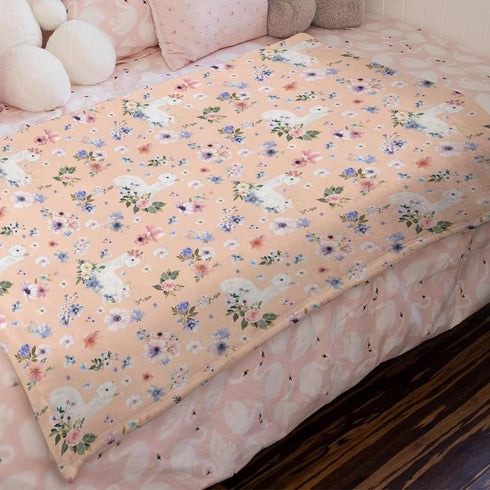 Watercolor Llama Boho Floral Leaves Baby Blanket, Wild Plants Soft Flannel Receiving Blanket 30x40 for Toddler