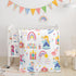 Datura home 3pcs Crib Bedding Set, Crib Sheet & Crib Skirt, Watercolor Butterfly Printed