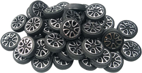 EUDAX 100pcs Plastic Roll 2mm Dia Shaft for Car Truck Model Toys Wheel (30mmx9mm)
