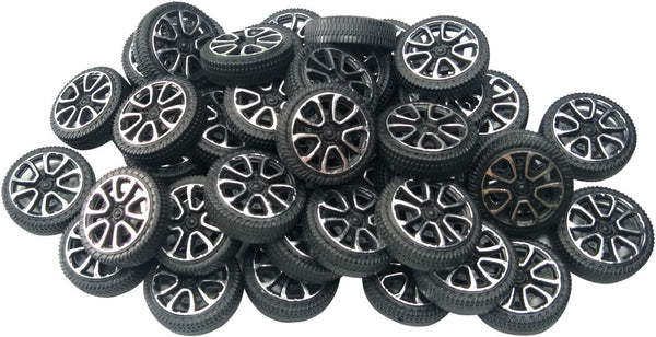 EUDAX 100pcs Plastic Roll 2mm Dia Shaft for Car Truck Model Toys Wheel (30mmx9mm)