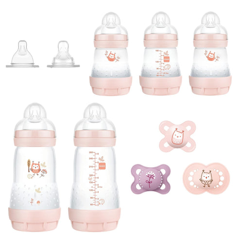 MAM Set (9-Piece) Newborn Essentials "Baby Essentials" Matte Gift & Original Matte Baby Pacifier, Nipple Shape Helps