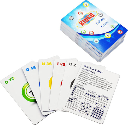Yuanhe Complete Bingo Game Set - 100 Bingo Cards, 1000 Chips, and Deck of Calling Cards for Family Parties