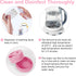 Travel Bottle Cleaner Kit with Baby Bottle Brush Set, Drying Base, and Soap Dispenser - Gift for New Moms (Peach Pink)