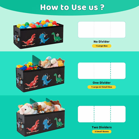 Box,150L Lid,40"x14"x16" Extra Large Toy Sturdy Dinosaur Collapsible Storage with Kids Storage Organizer,Chest Bin