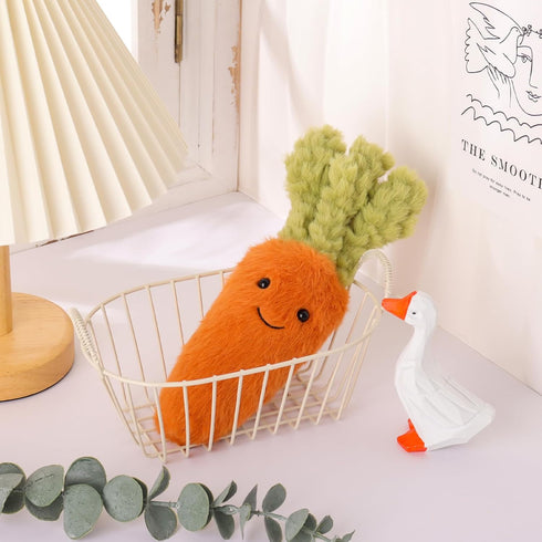 8.7 Inches Apricot Lamb Toys Plush Food Plushies Green and Orange Naive Carrot Stuffed Vegetable Soft Cuddly Perfect