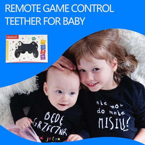 Cool Game Control Remote Teething Toy for Babies 0-6 & 6-12 Months, Silicone Chew Toys for Gamer Parents (Black)