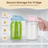 AoeJarry 32 oz Breast Milk Pitcher with Leak Proof Flip Cap & Pour Spout, Wide Mouth Mason Jars for Breast Milk Storage
