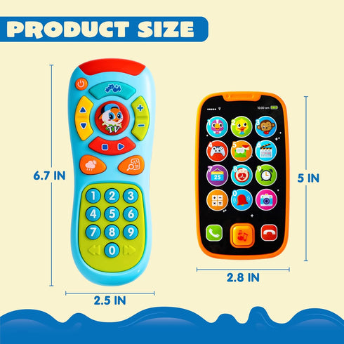 JOYIN My Learning Remote and Phone Bundle - Music Smartphone Toys for Baby, Infants, Kids, Holiday Gifts