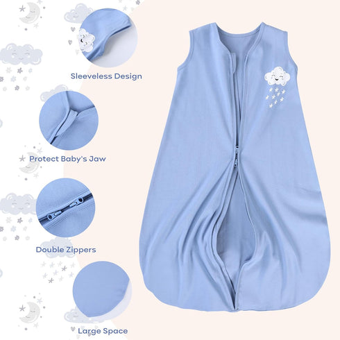 0-6 100% 2-Way 0.5 3, Yoofoss Baby Sleep Sack Months Baby Wearable Blanket Organic Cotton Zipper TOG Toddler Sleeping
