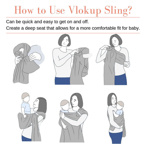 Baby Ring Sling Baby Carrier, Soft Baby Sling Carrier for Newborn to Toddler, Lightweight Breathable Adjustable Baby
