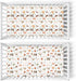 ZoUbqchY 52x28In 2 Pack Camping Animals Baby Crib Sheets for Boy Girl Bear Deer Raccoon Squirrel Bunny Hedgehog Owl