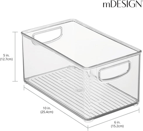 Closet, 2 Pack mDesign Plastic Baby Nursery and Food Organizer - Storage Holder Bin with Handles for Cupboard, Cabinet