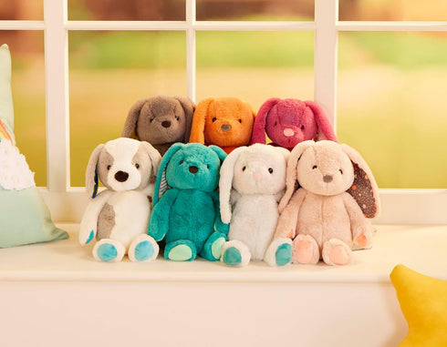 12-Inch 0 B. toys Plush Bunny Soft & Cuddly Plush Rabbit Toy Washable Happy Hues Peppy Mint Bunny Months+