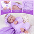7 17-22 Inch Aori Pcs Reborn Baby Dolls Clothes with Bassinet for Baby Doll, Purple Carrier Bed and Baby Doll Clothes