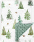 HOMRITAR Baby Blanket for Boys, Soft Lightweight Minky with Double Layer Dotted Backing, 30 x 40 Inch (Green Pine Tree)