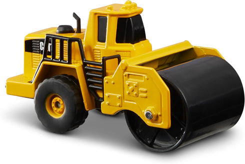 CAT Construction Toys 3 Pack Vehicles - Die Cast Metal Steam Roller, Excavator, Wheel Loader for Ages 3+