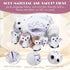 Hollowfly 5 Set 15.7" Mommy 4 Set Pcs Owls Plush Toy Gift White Owls with Cute Babies Stuffed Animal in Zippered Belly
