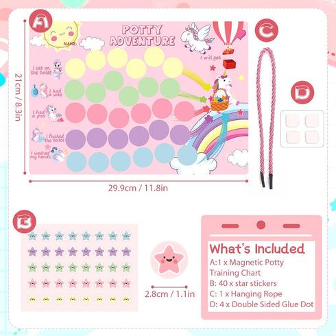 khlerox Reusable Magnetic Potty Training Chart, Made of EVA Foam - Includes Hanging Rope and Strong Double Sided Glue