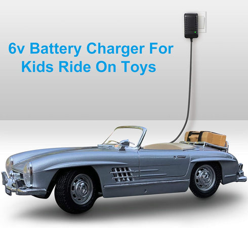 Weewooday 6V Charger for Kids Ride On Car - Battery Charger for Ride on Toys with Charging Indicator Light