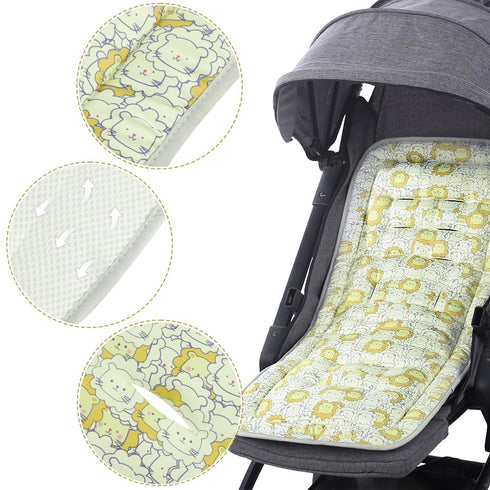 Baby Stroller Seat Liner Kids Pushchair Seat Cushion Mat Universal Breathable Stroller Liner Insert Stroller Cushion Pad Thick Cotton Stroller Liner Seat Pad Cover for (Cute Lions)