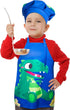 2 Sets Year(3-5 R HORSE Pcs Kids Aprons Chef Hat Adjustable Blue Cute Dinosaur Kitchen Aprons Cooking Baking Painting