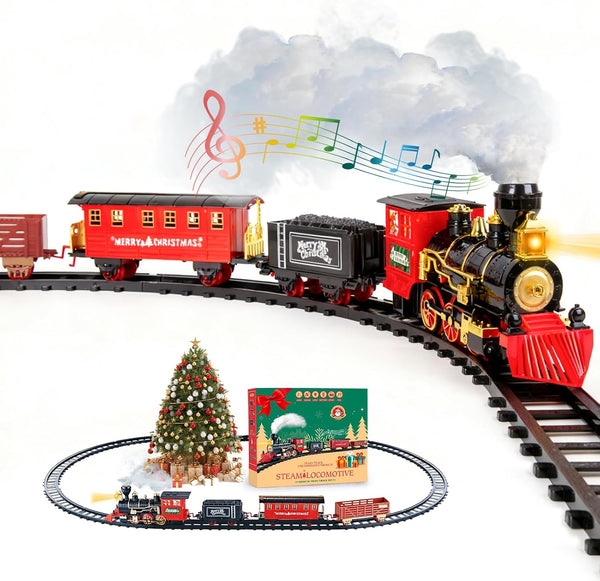 AuroTops Christmas Train Sets for Around The Tree,Kids Train Set Steam Trains
