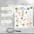 30 Pcs Nature Scavenger Hunt Cards, Find and Seek Camping Sheets, Woodland Themed Holiday Party Game Outdoor Activity for Family Friend -01