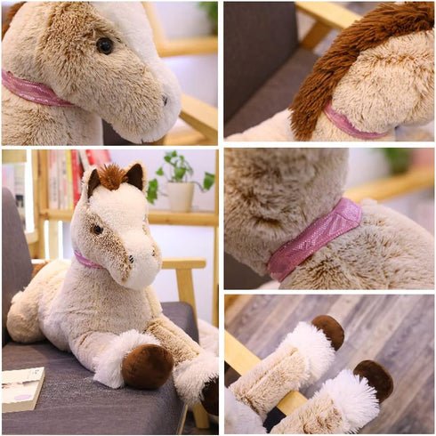 Large Horse Stuffed Animal Plush Toy - Giant Pony Unicorn Plush Doll Gifts for Kids, 35.4"