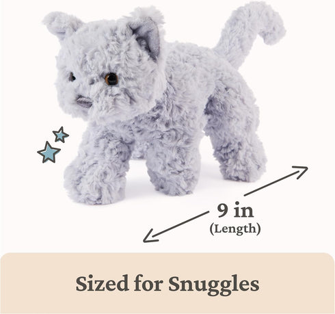 0 9 GUND Bootsie English Blue Kitten Plush Toy, Premium Cat Stuffed Animal for Ages and Up, Gray