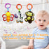 Baby Toys, Cartoon Animal Hanging Rattle Toys, Handbells Baby Rattles, 4 Pack for Infant Travel Stroller