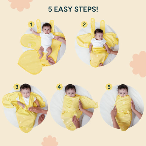 0-3 Pack 2 Swaddle Wrap for Newborns Premium Organic Cotton, Wake Me Not Swaddle with Baby-Safe Closure, Ultra-Soft