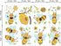Yellow Bee Wall Stickers, Flower Beehive Branch Wall Decals Art Decor for Kids Bedroom Nursery Playroom