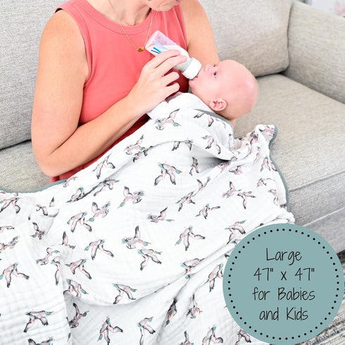 100% 6 47"x 47", LollyBanks Muslin Baby Blanket Organic Cotton, Muslin Quilt Lightweight, Toddler Blanket for Boys