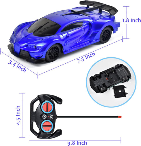 Remote Control Car Toys - RC Toys for 3+ Years Old Boy and Girl Gift (Blue)