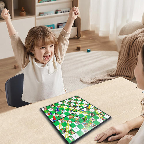Set, Set (11.2 inch 11.2 inch) KIDAMI Magnetic Snakes and Ladders Board Game Folding Portable Design, Family Travel