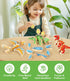 Playset, 3 4 5 6+ Dinosaur Wooden Toys,Snap on Dino Together Building Blocks,Take Apart STEM Montessori Educational