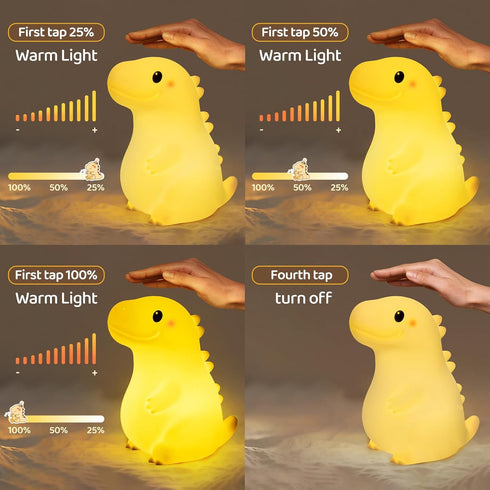 7.8 18 3-Level Mewaii Big Dinosaur Night Light for Kids, in & Funny Sounds Squishy Silicone Dinosaur Lamp