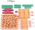 Wondertoys 170 Pieces Wood Logs Set - Classic Building Log Toys for Ages 3+, Creative Engineering Educational Gifts