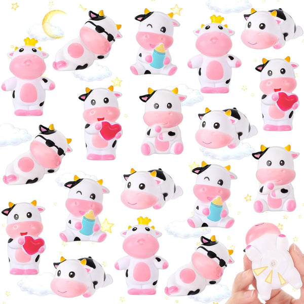 Jenaai 48 Pcs Cute Rubber Cows - Bulk Squeak Floating Cow Bath Toys for Kids, Perfect for Party Favors and Decor