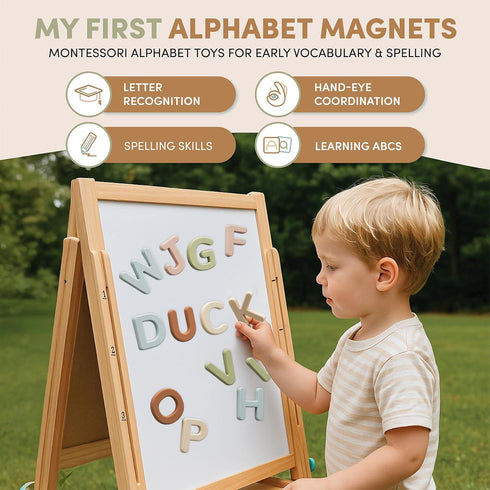 26 3+, Set, JoyCat Silicone Alphabet Magnetic Letters, Uppercase ABC Fridge Magnets for Kids Preschool Learning