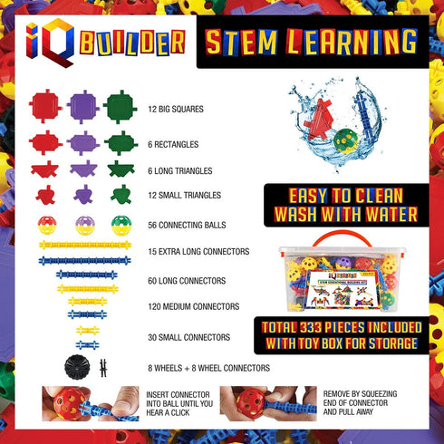 STEM Learning Toys - Creative Construction Engineering Building Blocks Set for Kids Ages 5-10