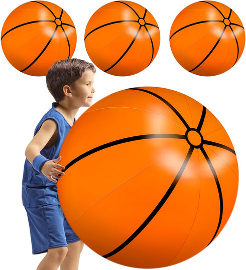 Meooeck 27 Inch Large Inflatable Basketball Beach Balls for Pool Summer Outdoor Activity Games and Birthday Party