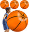 Meooeck 27 Inch Large Inflatable Basketball Beach Balls for Pool Summer Outdoor Activity Games and Birthday Party