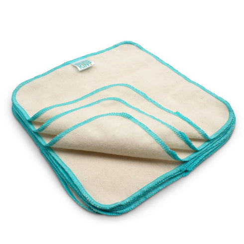 12 Count, Bumkins Reusable Flannel Baby Wipes, Natural