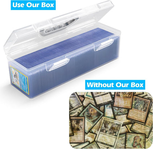 Toploader Storage Box, Large Trading Card Storage Box for 200 Toploaders, Plastic Case for 750 Cards